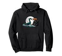 Loch Ness Monster Scotland Viking Ship Highland Cow Pullover Hoodie