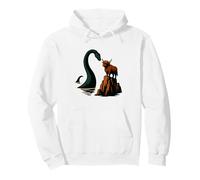 Loch Ness Monster Scotland Viking Ship Highland Cow Pullover Hoodie