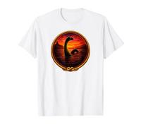 Loch Ness Monster Sunset Gothic Lake Legend Value Graphic T-Shirt, Men, White, M