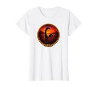 Loch Ness Monster Sunset Gothic Lake Legend Value Graphic T-Shirt, Women, White, M
