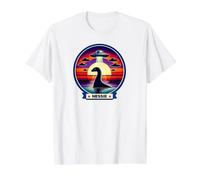 Loch Ness Monster UFO Retro-Style Alien Graphic Value Graphic T-Shirt, Men, White, S
