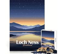 Loch Ness, Scotland at Night 1000 Pieces Jigsaw Puzzles for Teenagers Sharp Memory Stress Relief Fun Neat Edges Perfect Present size 38x52cm