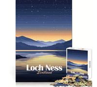 Loch Ness, Scotland at Night 1000 Pieces Jigsaws Adults Puzzles Memory Training Restful Escape Flawless Cut Xmas Surprise size 50x75cm