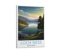Loch Ness Scotland Vintage Travel Posters 12x18inch(30x45cm) Canvas Print for Living Room, Bedroom, Dorm, Home, Office Wall Decoration