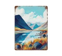 Loch Ness Scotland Vintage Watercolor Metal Tin Sign