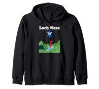 Loch Ness souvenir monster Nessie Scotland map Highland Zip Hoodie
