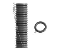 Loch & Skye 35mm Wooden Curtain Rings - Pack of 10 - Durable Wooden Rings - Inner Diameter 4cm/1.5inch & Outer Diameter 6.5cm/2.5inch - Eyelet Curtains Hoops with Screw Eye for 35mm (Grey)