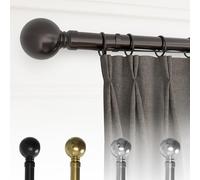 Loch & Skye Curtain Poles for Eyelet Curtains Metal Extendable 70 to 300cm Curtain Rod Adjustable Poles with Brackets & Fittings Set for Home, Office, Living Room & Kitchen (Black Nickel, 70cm)