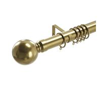 Loch & Skye Curtain Poles for Eyelet Curtains Metal Extendable 70 to 300cm Curtain Rod Adjustable Poles with Brackets & Fittings Set for Home, Office, Living Room & Kitchen (Antique Brass, 70cm)