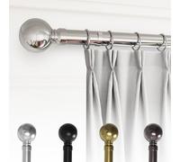 Loch & Skye Curtain Poles for Eyelet Curtains Metal Extendable 70 to 300cm Curtain Rod Adjustable Poles with Brackets & Fittings Set for Home, Office, Living Room & Kitchen (Chrome, 70cm)