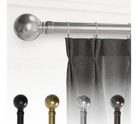Loch & Skye Curtain Poles for Eyelet Curtains Metal Extendable 70 to 300cm Curtain Rod Adjustable Poles with Brackets & Fittings Set for Home, Office, Living Room & Kitchen (Brushed Chrome, 160cm)