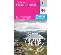 Landranger Active 51 Loch Tay & Glen Dochart Map With Digital Version - Pink, Pink One Size