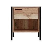 LPD Furniture Hoxton Bedside Cabinet Distressed Oak Effect