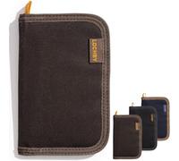 LOCHBY® Sidekick Wallet | Bi-Fold RFID Blocking Wallet | Durable Waxed Canvas with Full-Sized Pen Holder | Storage for 8+ Cards & A7 Notebook | Perfect for Everyday Carry & Organization, Brown, Bifold