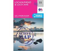 Lochgilphead & Loch Awe Map | Weatherproof | Loch Fyne | Ordnance Survey | OS Landranger Active Map 55 | Scotland | Walks | Cycling | Days Out | Maps | Adventure