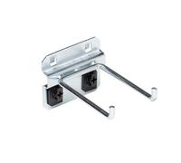 LocHook Triton Products 52319 3 -Inch Double Rod 90-Degree Bend 3/16-Inch Diameter Zinc Plated Steel Pegboard Hook for LocBoard, 5-Pack