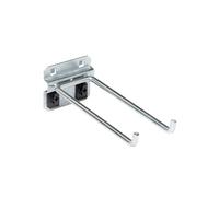 LocHook Triton Products 52628 5-3/4-Inch Double Rod 80-Degree Bend 1/4-Inch Diameter Zinc Plated Steel Pegboard Hook for LocBoard, 5-Pack
