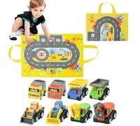 Locisne 8 Simulation Rebound Car Sets (Including Popular Models Loader & Dump Truck)+multifunctional Parking Scene Game Yellow Handbag, Parent-Child Entertainment, Children Aged 3+ to Play and Learn