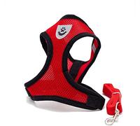 Locisne Mesh Fabric Dog Vest Harness Soft Adjustable Comfortable Pet Lead with Clip