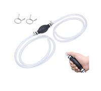 Locisne Water Liquid Transfer Pump,Portable Car Fuel Transfer Manual Hand Siphon Pump for Gas Gasoline Petrol Oil Diesel Liquid Water Fish Tank Solvent with Total 2M Hose