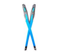 Locitude Replacement Temple Arms Legs Compatible w Oakley Crosslink OX8027 OX8029 OX8030 OX8031 Eye Glasses Frames, Pewter Temples W Blue Socks - 1 Pair, LE050