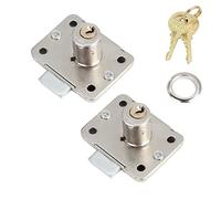 Lock 16mm, 2PCS Cabinet Drawer Lock, Furniture Security Cylinder Cupboard Drawer Lock, Desktop Lock Door Lock for Household Office Furniture Door Mailbox Post (48 * 36mm, A)