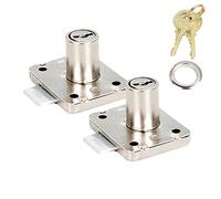 Lock 16mm, 2PCS Cabinet Drawer Lock, Furniture Security Cylinder Cupboard Drawer Lock, Desktop Lock Door Lock for Household Office Furniture Door Mailbox Post (42 * 35mm,A)