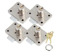 Lock 16mm, 4PCS Cabinet Drawer Lock, Furniture Security Cylinder Cupboard Drawer Lock, Desktop Lock Door Lock for Household Office Furniture Door Mailbox Post (48 * 36mm, A)
