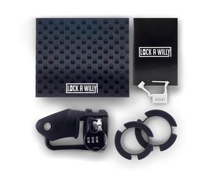 LOCK A WILLY - Silicone Chastity Cage with Lock (Black)