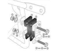Lock adapter including inclined plate for side pannier rack for aluminium cases