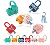 Lock and Key Toy,Preschool Matching and Counting Car Game for Toddlers