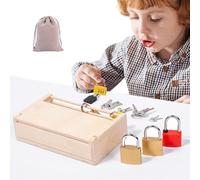 Lock And Key Toy Set - Security Box, Mechanism Game, Timber montessoris, Science Education, Dexterity Training | Practical Problem Solving Activity Enhancing Preschool Logical Thinking Skills