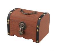 Lock and Key Wooden Money Box, Secure Piggy Bank Designed to Keep For Savings Safe and Help Develop Financial Skills in Children (B 14.5 * 10 * 9.5 cm)