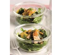 LocknLock Ovenglass Round Food Containers with Lids, 5 x 950ml