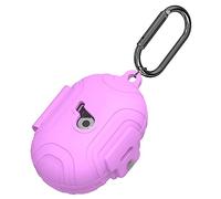 [Lock Buckle] Case Cover Compatible with Anker Soundcore Space A40, Soft Silicone Case for Soundcore Space A40, Shockproof Anti-Scratch Protective Cover with Carabiner (Purple)