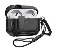 Lock Case for AirPods Cover 4 for Airpods 5 Cover, Shock-Proof Protective Case with Keychain and Strap for Apple Airpods 4th 5th Generation(2024 2026) -Black1