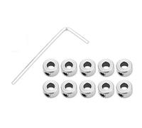 Lock Collar, 10 Pcs Shaft Collar Electroplate Ferronickel Screw Style Shaft Collar Ring M3 Locking Hole (Pull Pattern 5.1mm), Clamp on Shaft Collars (Latte Style 5.1mm)