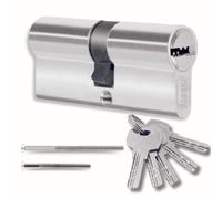 Lock Cylinder 35/35mm with 5 Single Keys, Profile Cylinder Set with Two Screws, Easy Mountable Lock for Doors and Garages, Length 70mm