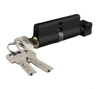 Lock cylinder 70mm for indoor wooden doors, aluminum alloy 6 pin security, includes 3 keys and fixing screw, available in side key and thumb turn operation