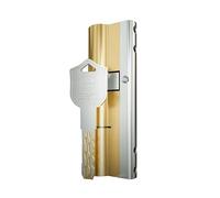 Lock Cylinder, Brass Cylinder Sided Break Anti Stainless Steel Bar Brass Snake Groove Cylinder Cylinder Lock (70mm)