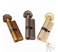 Lock Cylinder Commercial Core Interior Door Lock Cylinder Masses 70 MM Trees Crossroads Chains Head Brass(Gold)