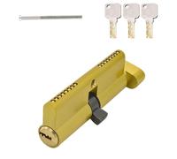 Lock Cylinder with Knob, Knob Cylinder 30/30 Solid Mortice Interior Door Lock Cylinder with 3 Keys, Brass Locking Cylinder, Reversible Key, Door Lock Replacement Accessories (Length: 60 mm)