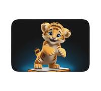 Lock Edge Floor Mat Hem 40x60 WHJSHOP Cell Phone Tiger Picture for Toilet, Dressing Table, Vacation Home, Master Bathroom, Children's Bathroom, and Guest Suite