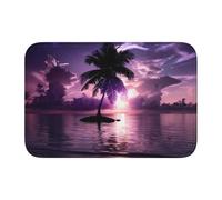 Lock Edge Floor Mat Hem 40x60 WHJSHOP Coconut Tree in The Lake Picture for Toilet, Dressing Table, Vacation Home, Master Bathroom, Children's Bathroom, and Guest Suite