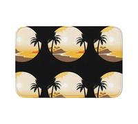 Lock Edge Floor Mat Hem 40x60 WHJSHOP Coconut Trees Sunset on The Beach Picture for Toilet, Dressing Table, Vacation Home, Master Bathroom, Children's Bathroom, and Guest Suite