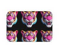 Lock Edge Floor Mat Hem 40x60 WHJSHOP Colorful Tiger Head Print Picture for Toilet, Dressing Table, Vacation Home, Master Bathroom, Children's Bathroom, and Guest Suite