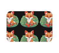 Lock Edge Floor Mat Hem 40x60 WHJSHOP Fox in The Strawberry Field Picture for Toilet, Dressing Table, Vacation Home, Master Bathroom, Children's Bathroom, and Guest Suite