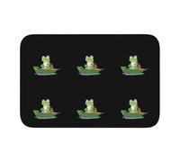 Lock Edge Floor Mat Hem 40x60 WHJSHOP Frog Tour Guide on a Boat Picture for Toilet, Dressing Table, Vacation Home, Master Bathroom, Children's Bathroom, and Guest Suite