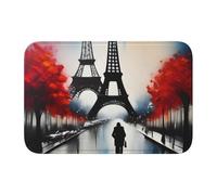 Lock Edge Floor Mat Hem 40x60 WHJSHOP Paris Street Eiffel Tower Painting Picture for Toilet, Dressing Table, Vacation Home, Master Bathroom, Children's Bathroom, and Guest Suite
