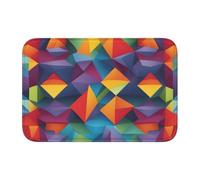 Lock Edge Floor Mat Hem 40x60 WHJSHOP Rainbow Geometric Picture for Toilet, Dressing Table, Vacation Home, Master Bathroom, Children's Bathroom, and Guest Suite